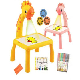 Kids Giraffe Projection Drawing Table – Educational Art & Tracing Toy with Light and Markers